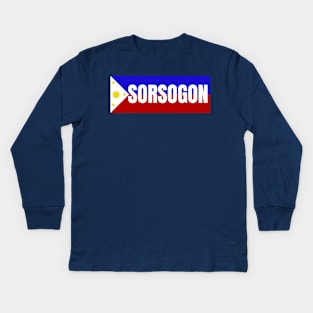 Province of Sorsogon in Philippines Flag Kids Long Sleeve T-Shirt